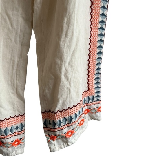 Anthropologie Islander Embroidered Straight Leg Crop Pants - Picture 7 of 12